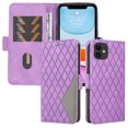 thumbnail image 2 of Compatible with iPhone 11 Wallet Flip Case, Classic PU Leather Shockproof Protective for Men Women Card Slots Kickstand Magnetic Closure Phone Case Cover for iPhone 11, Purple, 2 of 11