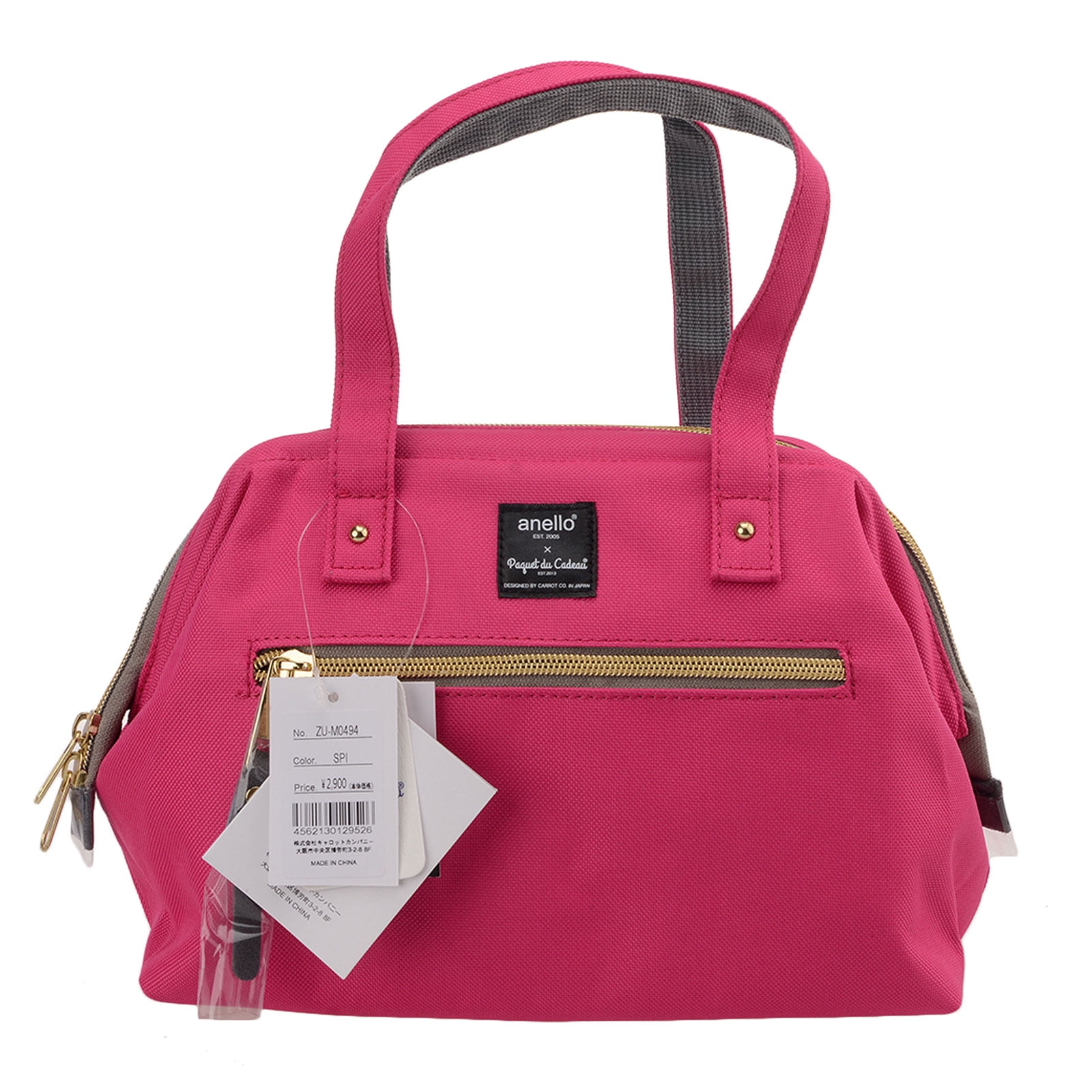 Anello and Paquet du Cadeau Crossover Pink Mini Tote Zip Lunch Cooler Bag