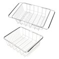 NUOLUX Stainless Steel Sink Drain Basket Expandable Dish Drying Rack Rustproof Dish Drainer