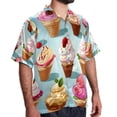 thumbnail image 2 of Ice Cream Men's Short Sleeve Casual Printed Button Down Beach Shirt Summer Unisex Top, 2 of 6