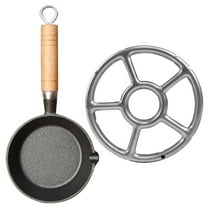 TEHAUX Cast Iron Skillet Set for Cooking and Outdoor Camping, Frying Pan 11 x 4.3 x 2.4 inches
