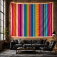 thumbnail image 6 of Vibrant Striped Geometric Motifs on a Woven Canvas, Energetic Boho for Art Lovers, Textile Wall Art Decor, Housewarming Gift Tapestry Wall Hanging for Living Room and Bedroom, 6 of 7
