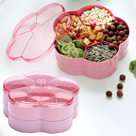 Plastic Candy Box - Red New Year Dried Fruit Plate Multi Layered Household Nut and Melon Seed Plastic Candy Box By PRYESS