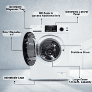 Equator Digital Compact 110V Vented/Ventless 18 lbs All-in-One Washer Dryer – White