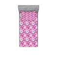 thumbnail image 2 of Ambesonne Japanese Fitted Sheet & Pillow Sham Set, Peony Romantic Flower, Full, Hot Pink, 2 of 3