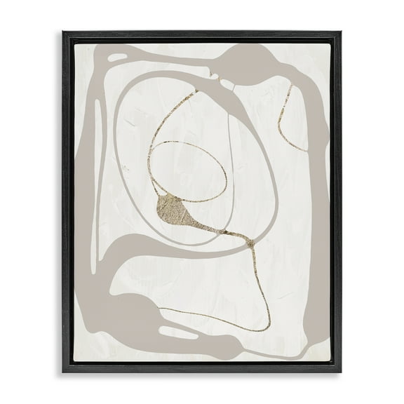 Stupell Industries Gray Very Abstract Figure Abstract Painting Black Floater Framed Canvas Art Print Wall Art, 17 x 21