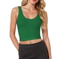 thumbnail image 3 of Blusa corta de 2 piezas AURUZA sin mangas con espalda cruzada XL, blanco y verde, 3 of 7