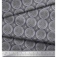 thumbnail image 2 of Soimoi Silk Fabric Floral Block Printed Fabric 1 Yard 42 Inch Wide, 2 of 3