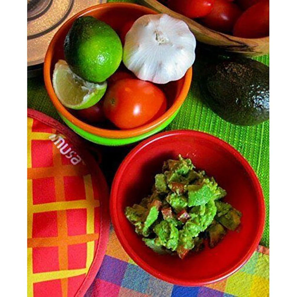 6 Pc Salsa Bowls Set Serving Dish Mexican Snack Guacamole Bowl Molcajete  Chips