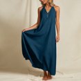 thumbnail image 3 of Uootdi Maxi Dresses for Women Halter Neck Sleeveless Button Detail Dresses Loose Flowy Casual Long Dresses Gift, 3 of 8