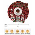 thumbnail image 6 of 13 Inch Round Placemats Set of 6, Red Plaid Gnomes Christmas Non Slip Heat Insulation PP Table Mats, Xmas Balls Tree Snowflake Washable Place Mats for Kitchen Dining Party Table Decor, 6 of 7