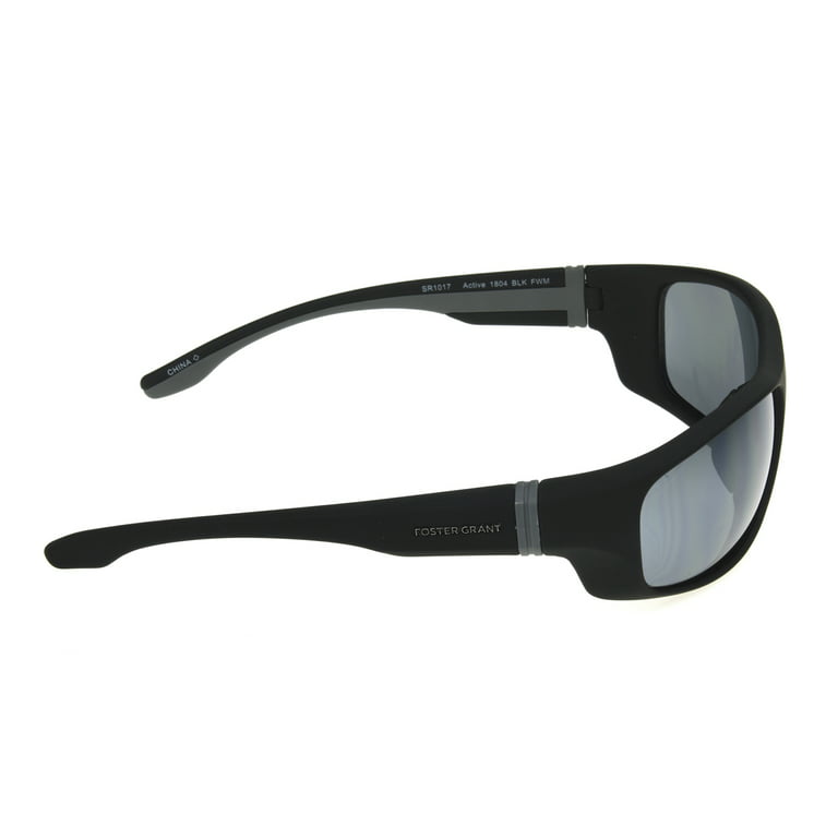 Foster Grant Wrap Men\'s Sport Sunglasses Black