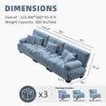 thumbnail image 2 of POVANLI 133.8" Sectional Sofa, 3 Seater Sectional Fluffy Couch,Deep Seat Sofas for Living Home, 2 of 8
