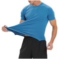 thumbnail image 2 of Workout Shirt Men Compression Fit Quick Drying Gym Shirts Mesh Breathable Short Sleeve Crew Neck Running Fishing Hiking Top, 2 of 5