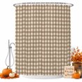 thumbnail image 2 of Brown Plaid Shower Curtains for Bathroom, Gingham Checked Minimalist Modern Waterproof Fabric Shower Curtain, Decorative Bathroom Curtain for Bathtub, 36"x72", No Hooks Included, 2 of 9