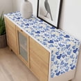 thumbnail image 4 of Valentine's Day Table Runner - 108 Inch Long, Kitchen Dining Table Runner Dresser Scarves, Blue Heart Love Modern Romantic Minimalist Farmhouse Decor for Coffee Tables Wedding Party Banquet, 4 of 8