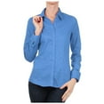 thumbnail image 3 of KOGMO Womens Basic Long Sleeve Button Down Shirts Office Work Blouse (S-3X), 3 of 7