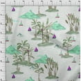 thumbnail image 4 of oneOone Velvet Sea Green Fabric Tropical Beach Craft Projects Decor Fabric Printed By The Yard 58 Inch Wide, 4 of 4
