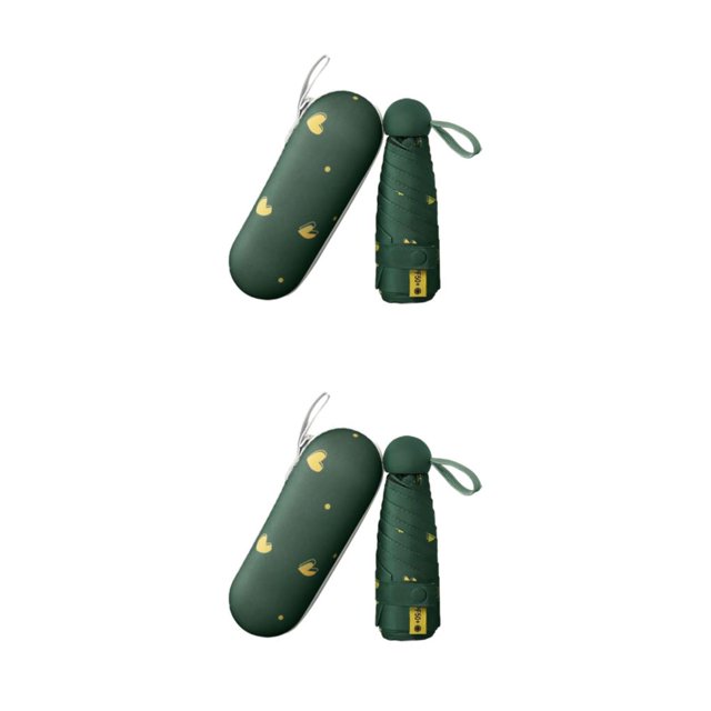 Billuyoard Conveniente Paraguas Unisex Protección Solar Eficiente con Elegante Cápsula de Amor Forma de Cápsula de Amor Amor Blackih Verde 8 Amor Blackih Verde ocho 2Conjunto