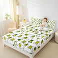 thumbnail image 4 of Homewish Cute Cartoon Frog Twin Sheet Sets,Rustic Animal Twin Fitted Sheet,Green White Flat Sheet For Boys Kids,Ultra Soft Home Decor,3-Piece, 4 of 7