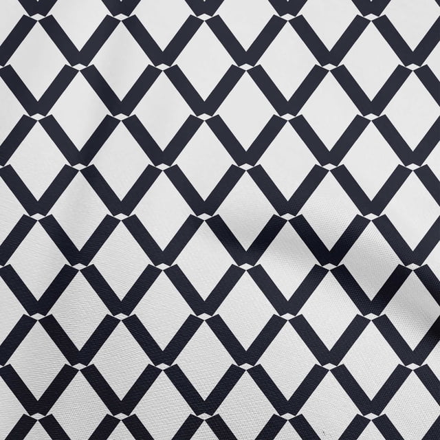 oneOone Rayon White Fabric Geometric Sewing Craft Projects Fabric Prints By Yard 56 Inch Wide