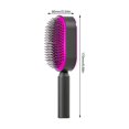 thumbnail image 2 of Cepillo de pelo autolimpiante para mujeres, cepillo de pelo con cerdas de jabalí, cepillo masajeador con cojín de aire 3D, cepillo de pelo autolimpiante para mujeres para cabello enredado y anudado, 2 of 5