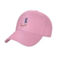 thumbnail image 1 of TEQUAN Peaked Cap Letter J America Usa Flag Adult Unisex Adjustable Curved Brim Baseball Cap Hat, Pink, 1 of 8