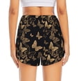 thumbnail image 2 of Lsque Modern Golden Butterfly Printed Women's Running Shorts with Liner Pockets,Elastic Quick Dry Workout Athletic Gym Yoga Shorts,Womens High Waist Shorts-Small, 2 of 9