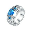 thumbnail image 1 of Bague de Fiançailles Bague de Demande en Mariage en Forme de Cœur Bague de Mariage pour Dames et Filles, 1 of 6