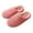 Leather Pink, variant on Plush Winter Indoor Slippers Simple Solid Color Warm Anti-Slip Home Shoes for Women