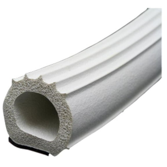 1 in. x 1 in. x 50 ft. Ribbed D Seal with White Hats, Red Tape