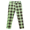 thumbnail image 4 of ZHUASHUM Sweatpants For Mens Relax Fit Slim Leg Casual Plaid Printed Pocket Zipper Button Feet Trousers Green Xl, 4 of 9