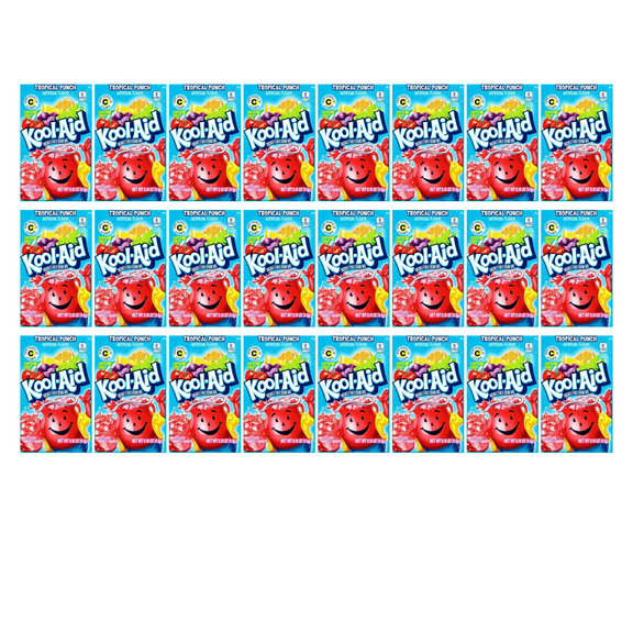 TROPICAL PUNCH Kool-Aid Unsweetened Delicious Artificially Flavored Powdered Drink Mix, 0.16Oz., 24 PACKETS