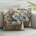 thumbnail image 3 of Nawypu   Easter Pillow Case Rabbit Bunnies with Eggs Canvas Pillow Cover, Spring Season's Sofa Bed Throw Cushion Cover Decoration, 3 of 5