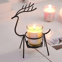 wtgtog Christmas Iron Deer Candle Holder, Votive Candle Cup, Iron Material Exquisite Craftsmanship, Romantic Versatile, For Dining Table Desktop Decor