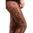 thumbnail image 2 of Women's Fishnet Pantyhose, Retro Floral Vines/Coffee, Plus Size, 1 Pair, 2 of 2