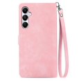 thumbnail image 3 of Funda de piel con cremallera y diseño de flores para Samsung Galaxy A55 5G, color rosa, 3 of 4