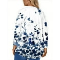 thumbnail image 4 of Abcomgle Women Plus Size Tops Dressy Summer Long Sleeve Tunics Shirts Floral Print Graphic T-Shirt Crew Neck Tshirts Dressy Casual Outfits for Women,XL, 4 of 5