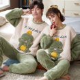 thumbnail image 3 of Conjuntos de pijamas para parejas para hombres y mujeres, ropa de dormir gruesa de invierno, ropa de dormir de dinosaurio de dibujos animados, amantes coreanos, ropa de casa suave y cálida, 3 of 4