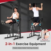 Soges Pull Up Bar 10 Adjustable Height Power Tower Dip Station for Enhanced Fitness, Multi-Functional Power Rack Workout Machine for Home Gym Strength Training Fitness Exercise Equipment,Black