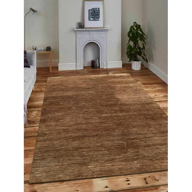 Rugsotic Carpets Hand Knotted Jute 5'x8' Ecofriendly Area Rug Solid