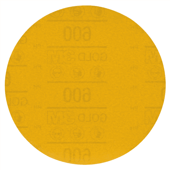 3M Hookit Gold Abrasive Disc 09260, 600, 6 in (150 mm), No Hole