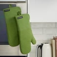 thumbnail image 5 of KITCHENAID Gourmet Series Gridlines Oven Mitts 2-Pack Set, Heat Resistant up to 600°F, Soft Silicone Grip, Magnetic Cuff, Matcha Green, 7"x14", 5 of 7