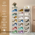 thumbnail image 6 of 2 Pack Transparent Plastic Shoes Storage Box Stackable Sneaker Organizer Shoe Box with Magnetic Door, 6 of 6