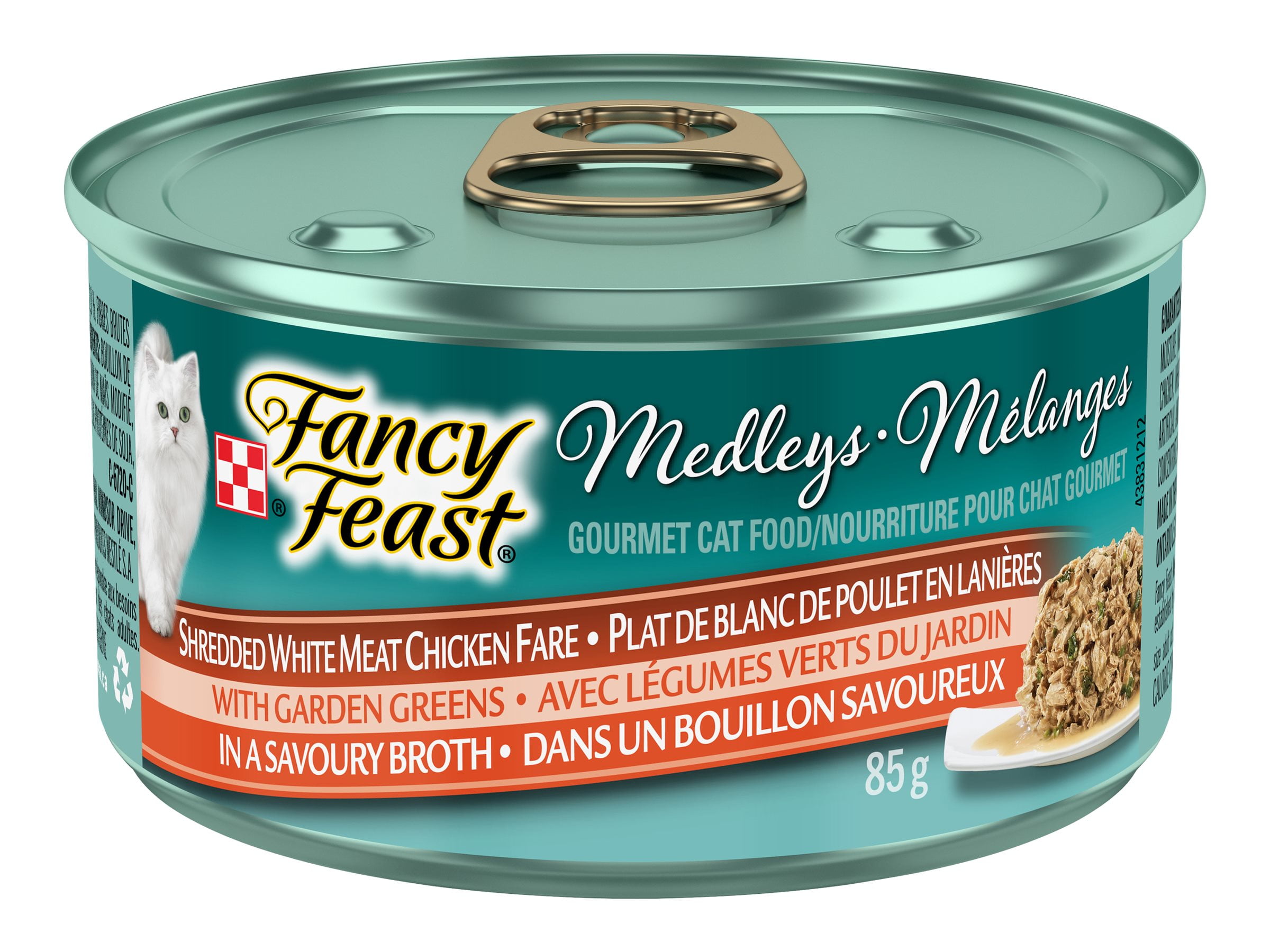 Fancy Feast Medleys Shredded White Meat Chicken Fare in a Savoury Broth, Wet Cat Food 85 g, 85 g