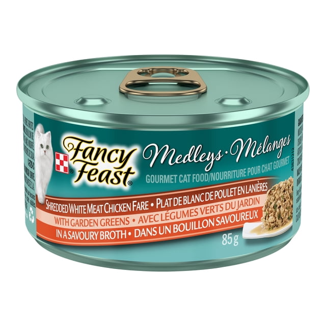 Fancy Feast Medleys Shredded White Meat Chicken Fare in a Savoury Broth ...