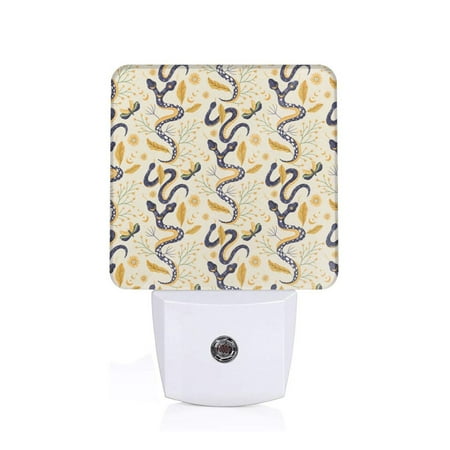 

Sigee Snake And Floral for Night Lights Plug into Wall Dusk to Dawn Sensor Warm White Led Night Light 0.5W for Kid Hallway