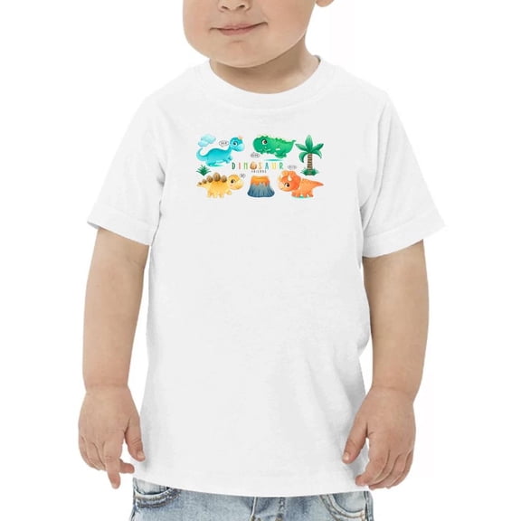 Dinosaur Friends Cluttered Items T-Shirt Toddler -Image by Shutterstock, 3 Toddler