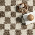 thumbnail image 6 of nuLOOM Adelaide Mid-Century Checkered Shag Area Rug, 5' 3" x 7' 6", Beige, 6 of 9