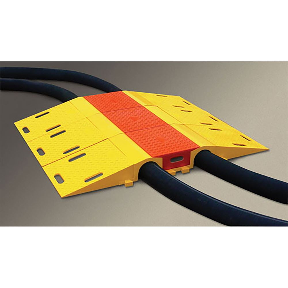 3.88 Height Diamondback UHB2025 Polyurethane Single Tunnel Modular Cable and Hose Bridge System for 3 Lines 34.75 Length 16 Width Yellow